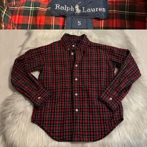 Ralph Lauren Red Plaid Oxford Shirt | Boys 5